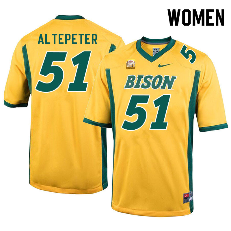 Women #51 Austin Altepeter North Dakota State Bison College Football Jerseys Sale-Yellow